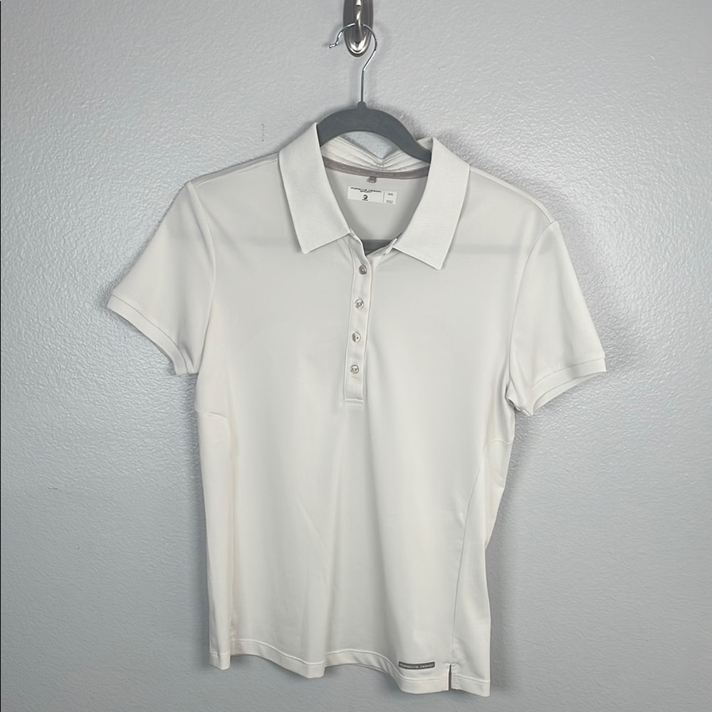 Porsche Design Sport Adidas Women’s white golf shirt size 36 Euro size small